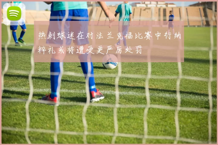 热刺球迷在对法兰克福比赛中行纳粹礼或将遭受更严厉处罚
